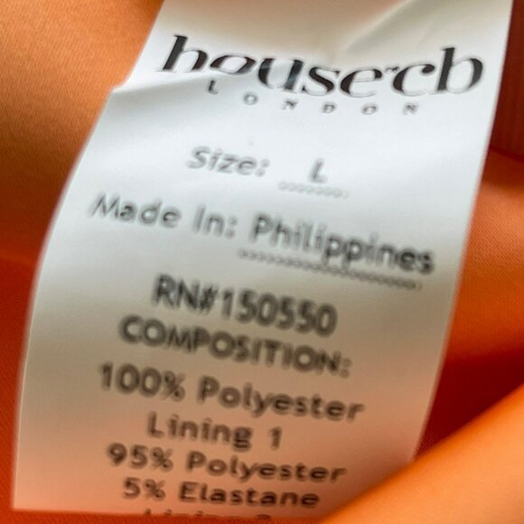 House of CB Midi Dress Corset Orange Strapless Ruched Sexy Sz Large NWT - Picture 11 of 11